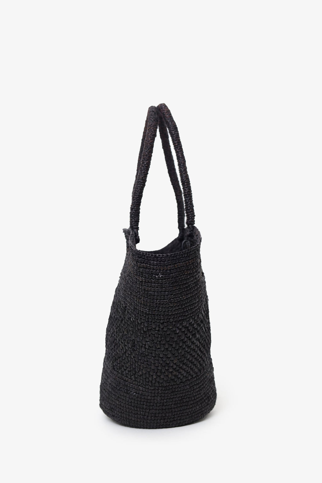 The Row Black Emilie Raffia Shoulder Bag