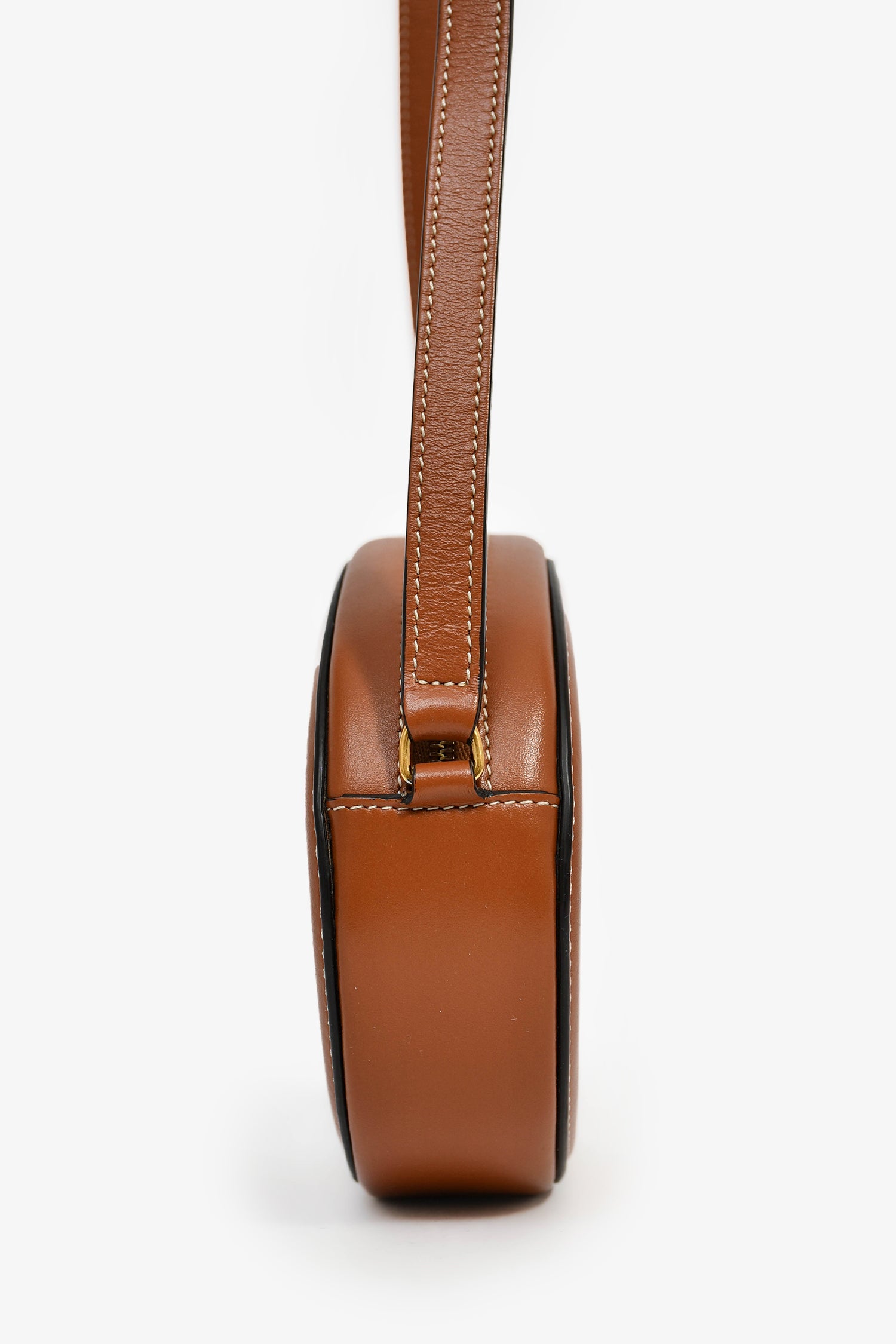 Celine Brown Triomphe Oval Crossbody Bag