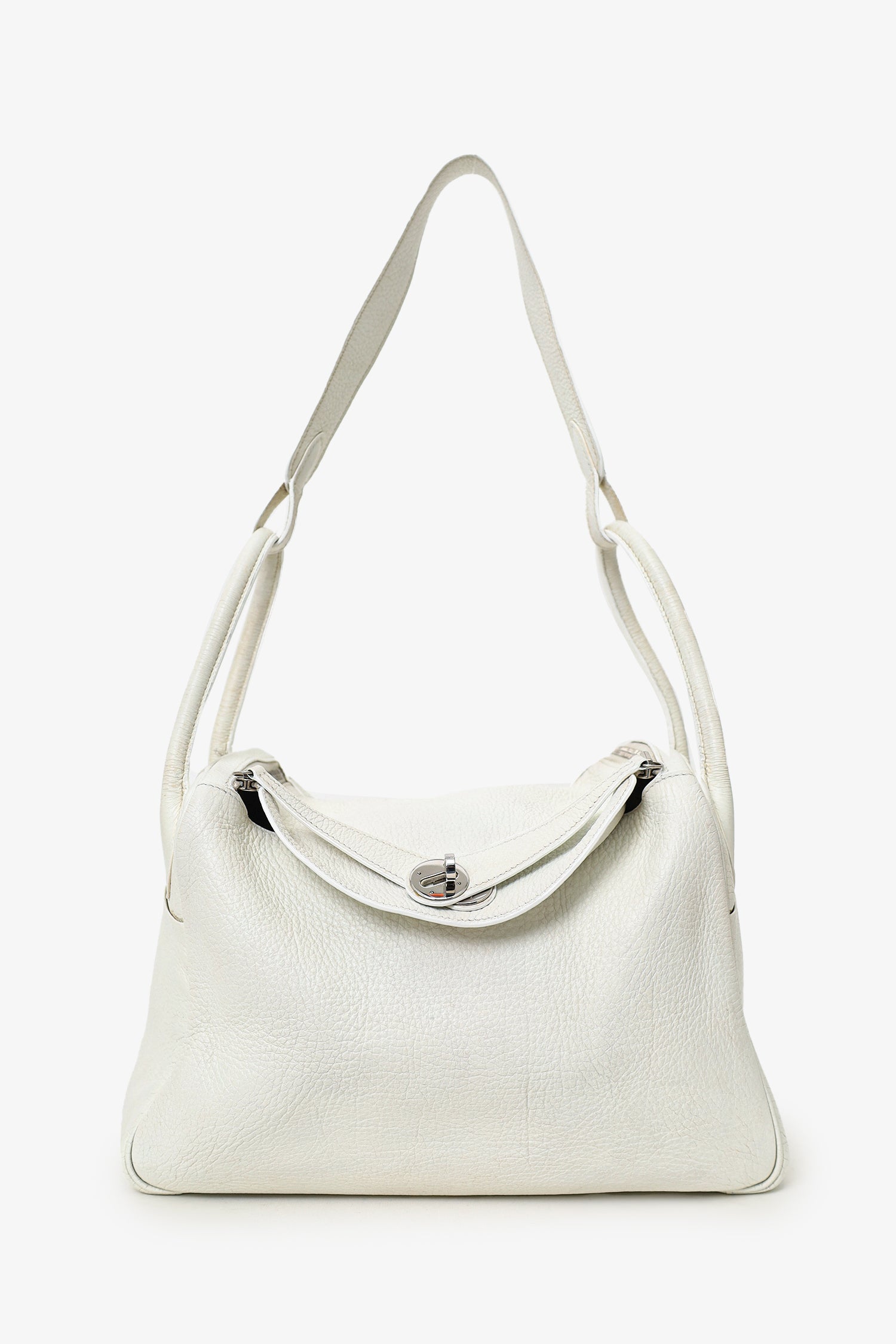 Hermès 2006 White Clemence Leather Lindy 30