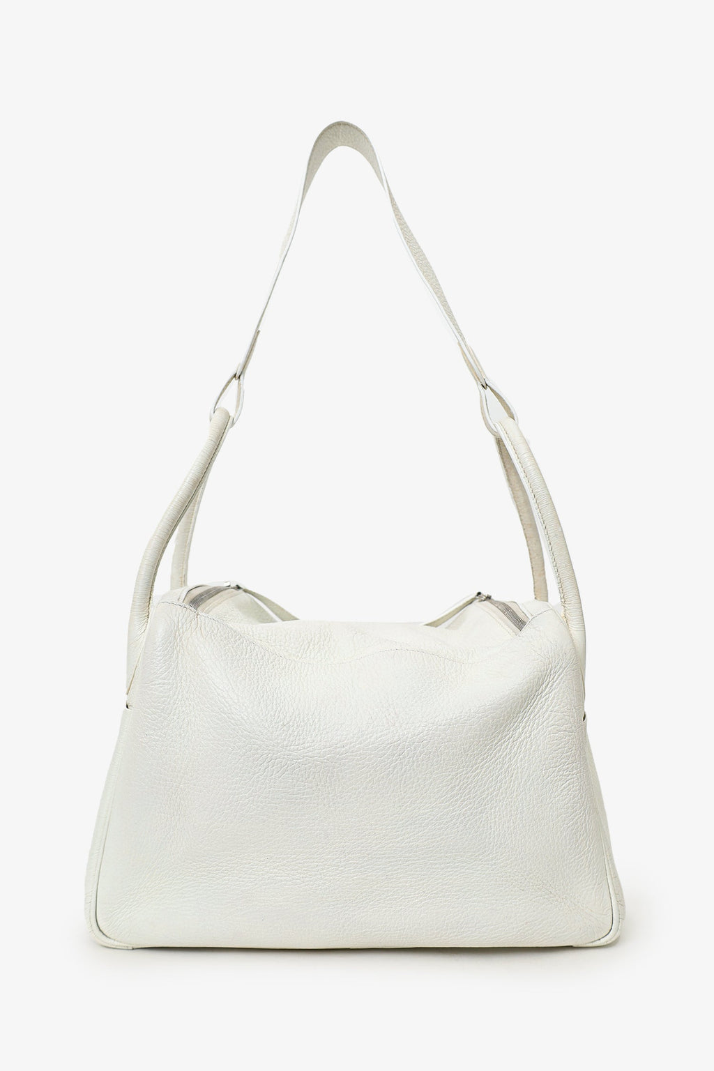 Hermès 2006 White Clemence Leather Lindy 30