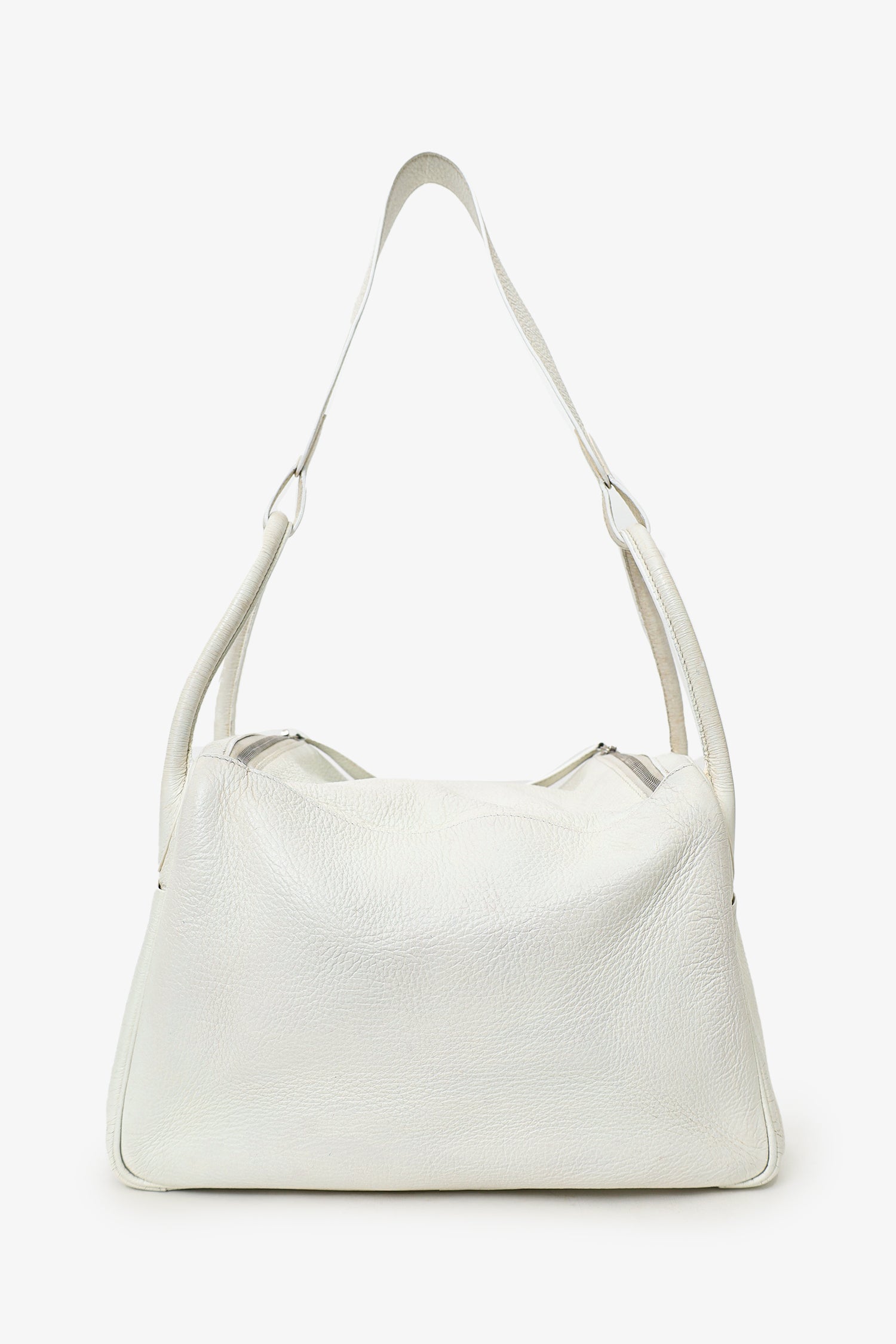 Hermès 2006 White Clemence Leather Lindy 30