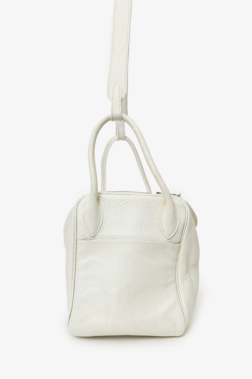Hermès 2006 White Clemence Leather Lindy 30