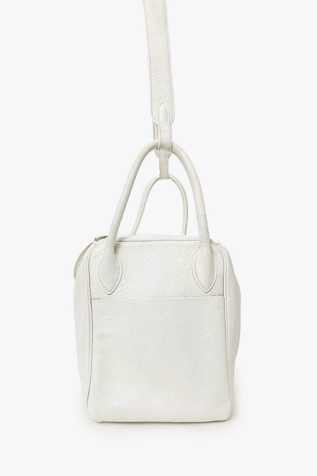 Hermès 2006 White Clemence Leather Lindy 30