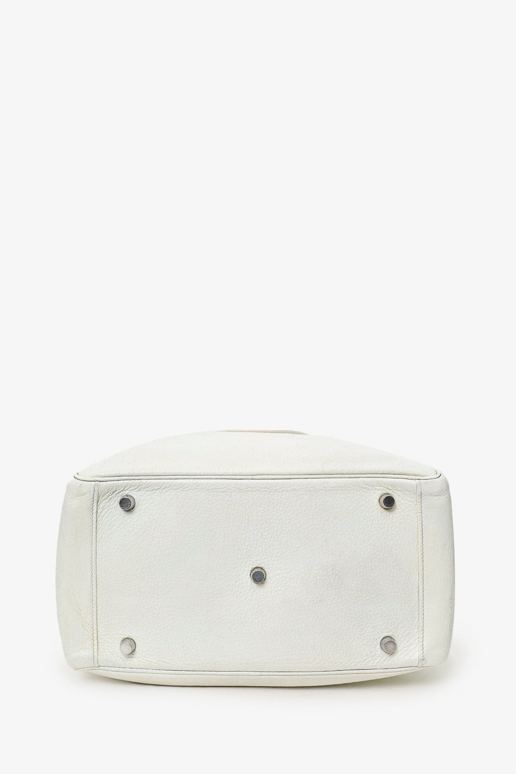 Hermès 2006 White Clemence Leather Lindy 30