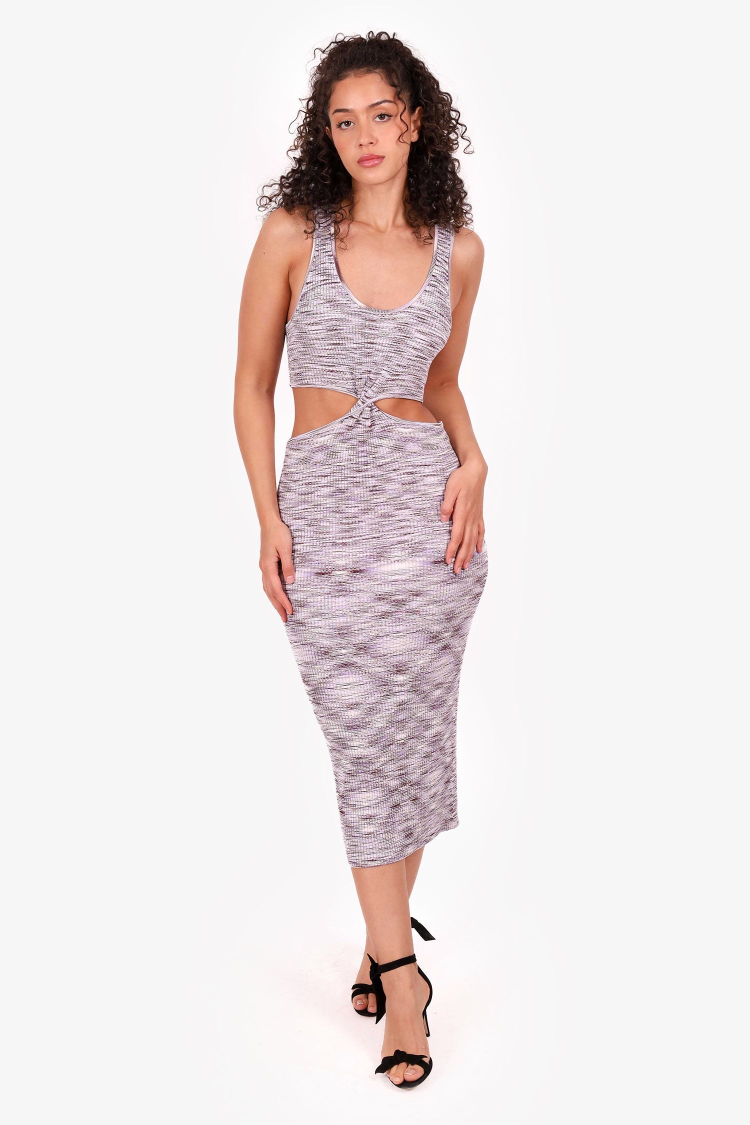 Jonathan Simkhai Purple Knit Cut- Out Dress Size L