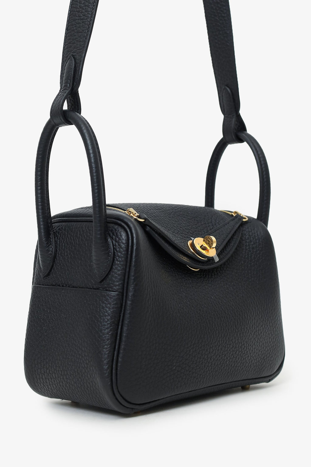 Hermès 2023 Black Clemence Mini Lindy