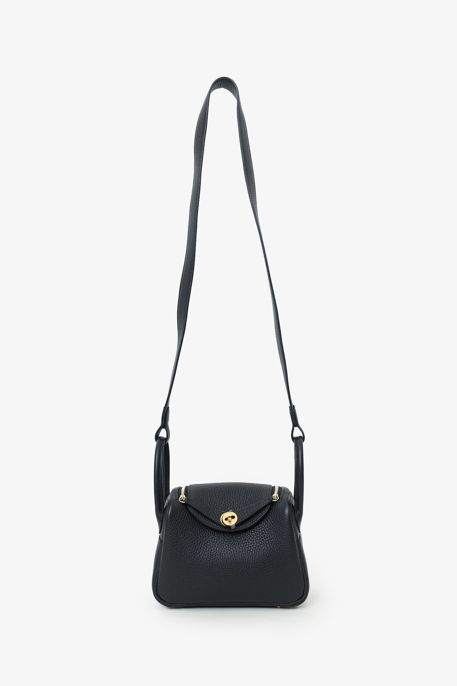 Hermès 2023 Black Clemence Mini Lindy