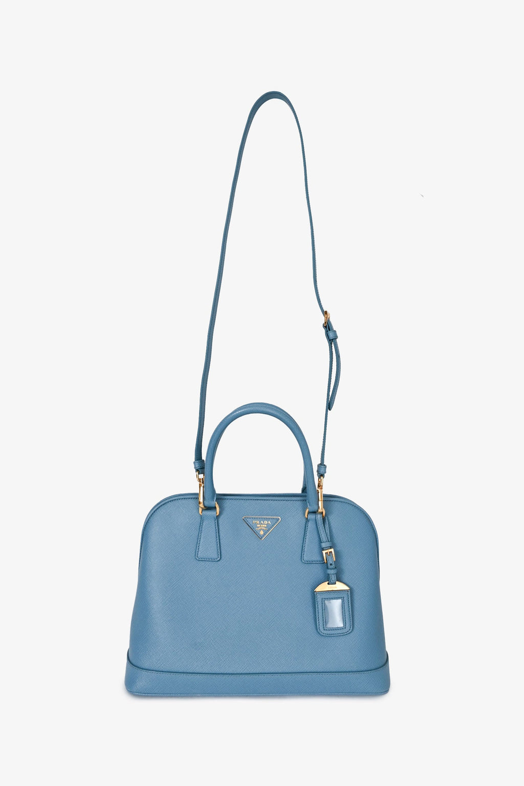 Prada Blue Saffiano Lux Medium Promenade Top Handle