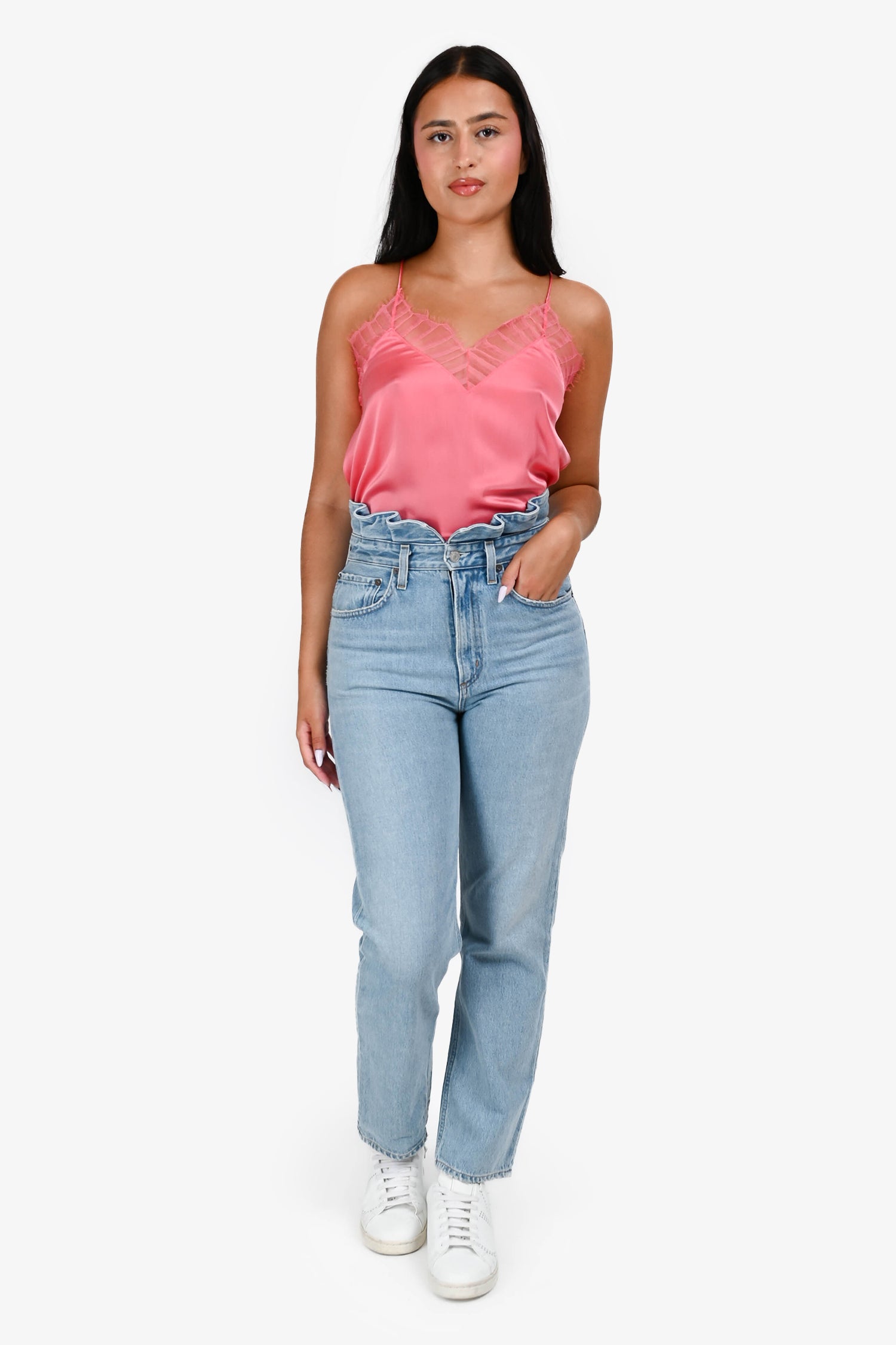 Agolde Light Wash Lettuce Waistband Jeans Size 26