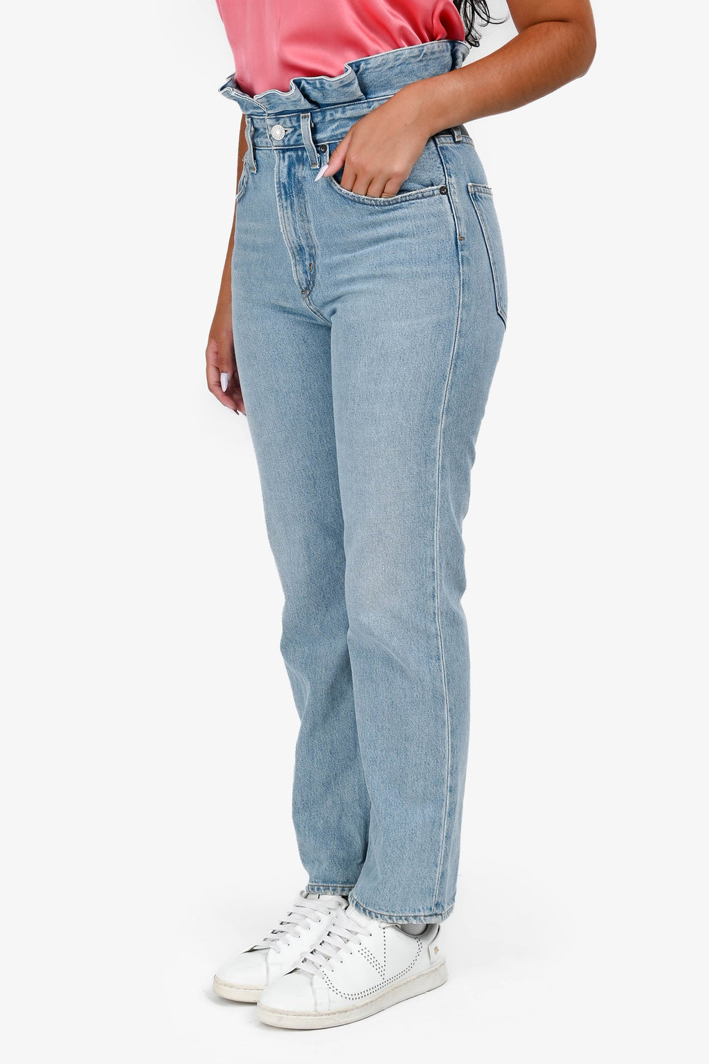 Agolde Light Wash Lettuce Waistband Jeans Size 26