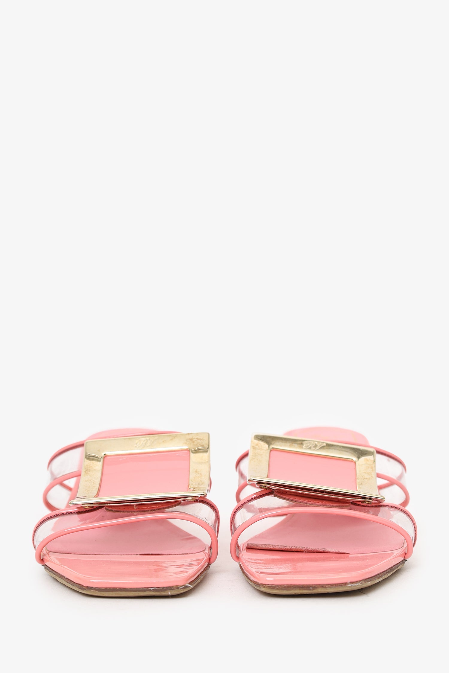 Roger Vivier Pink Patent Leather Bikiviv' 45 Sandals Size 35.5