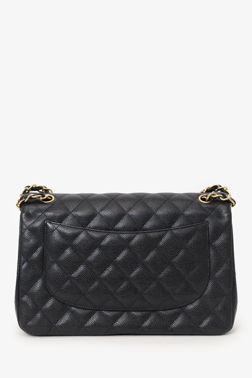 Pre-Loved Chanel™ 2019 Black Caviar Leather Jumbo Double Flap Should Bag