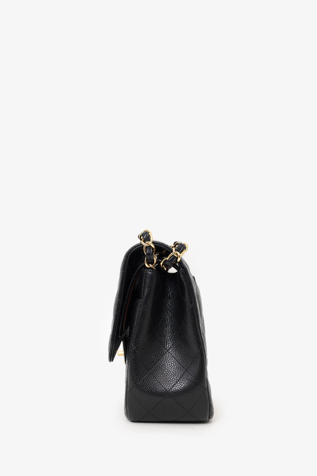 Pre-Loved Chanel™ 2019 Black Caviar Leather Jumbo Double Flap Should Bag