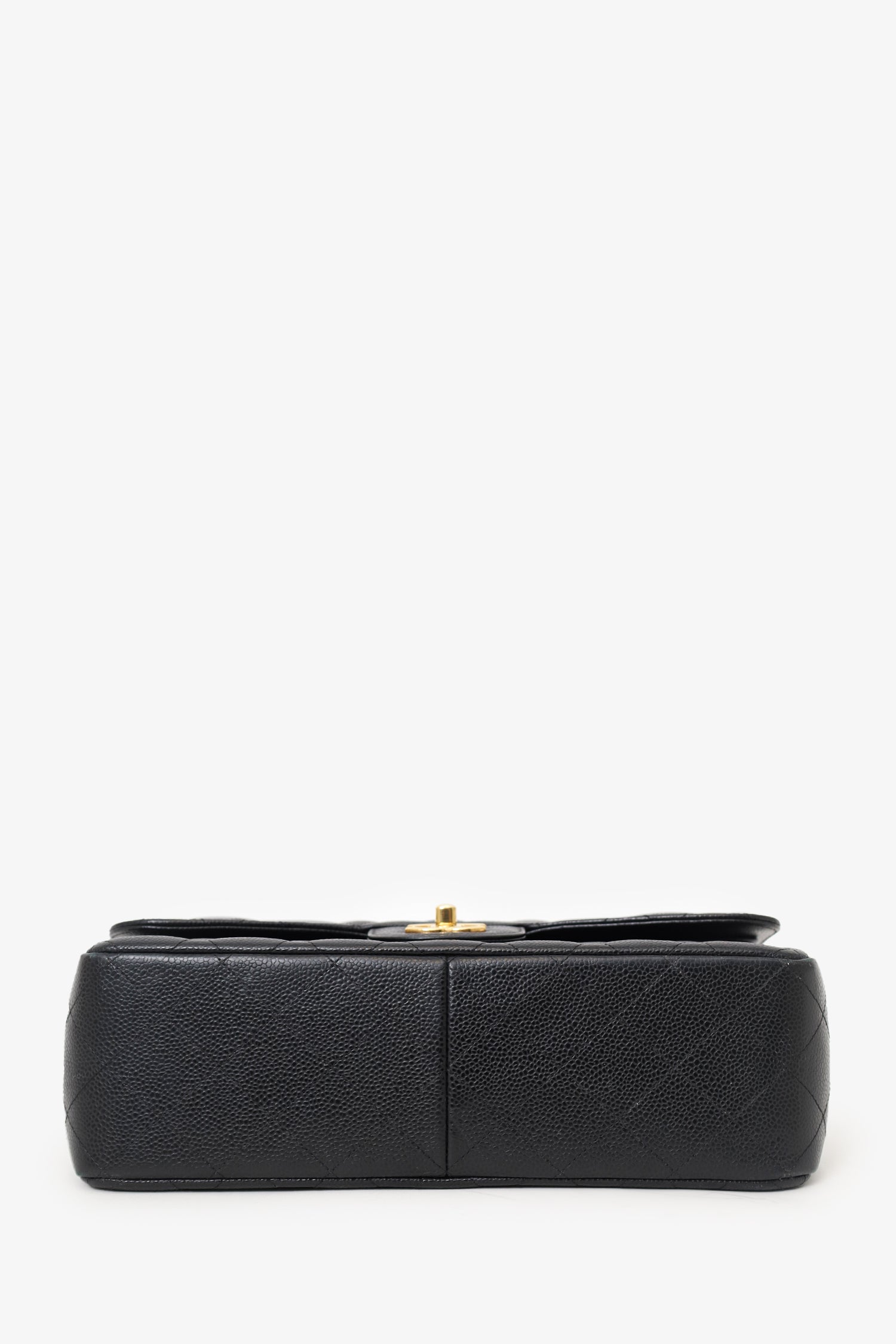 Pre-Loved Chanel™ 2019 Black Caviar Leather Jumbo Double Flap Should Bag