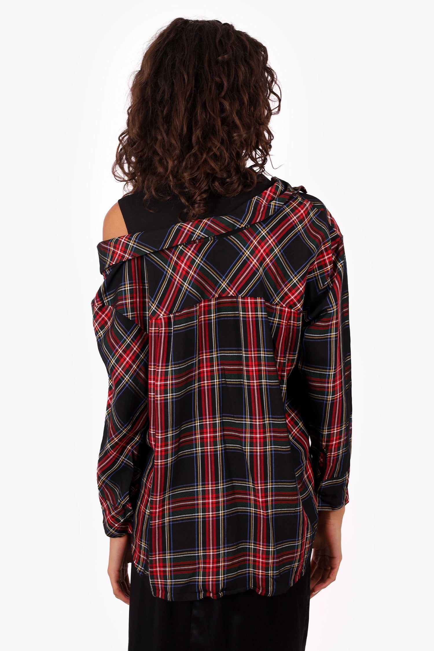 Maje Red/Black Asymmetrical Top Size 1