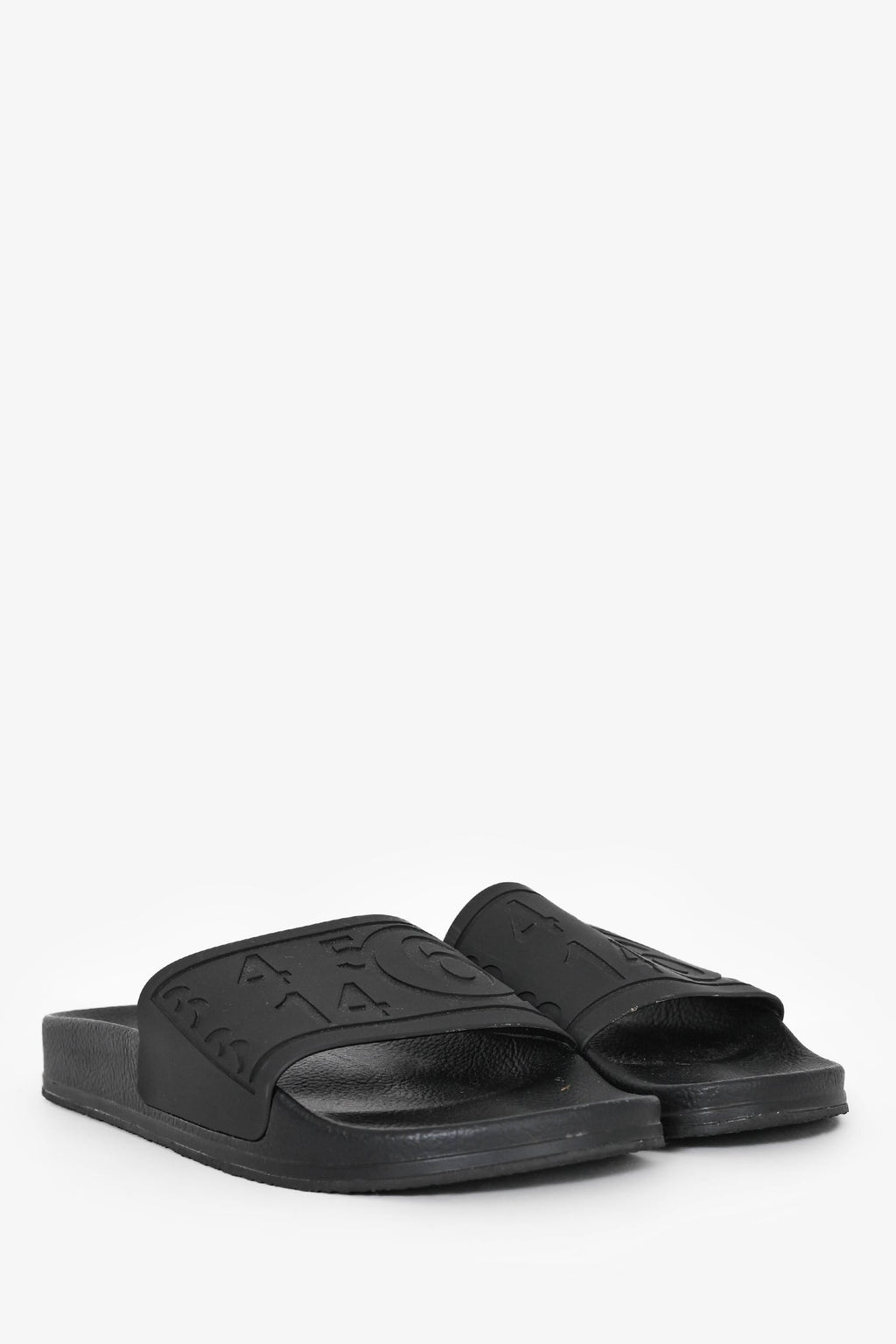 MM6 Maison Margiela Black Rubber Slides Size 41