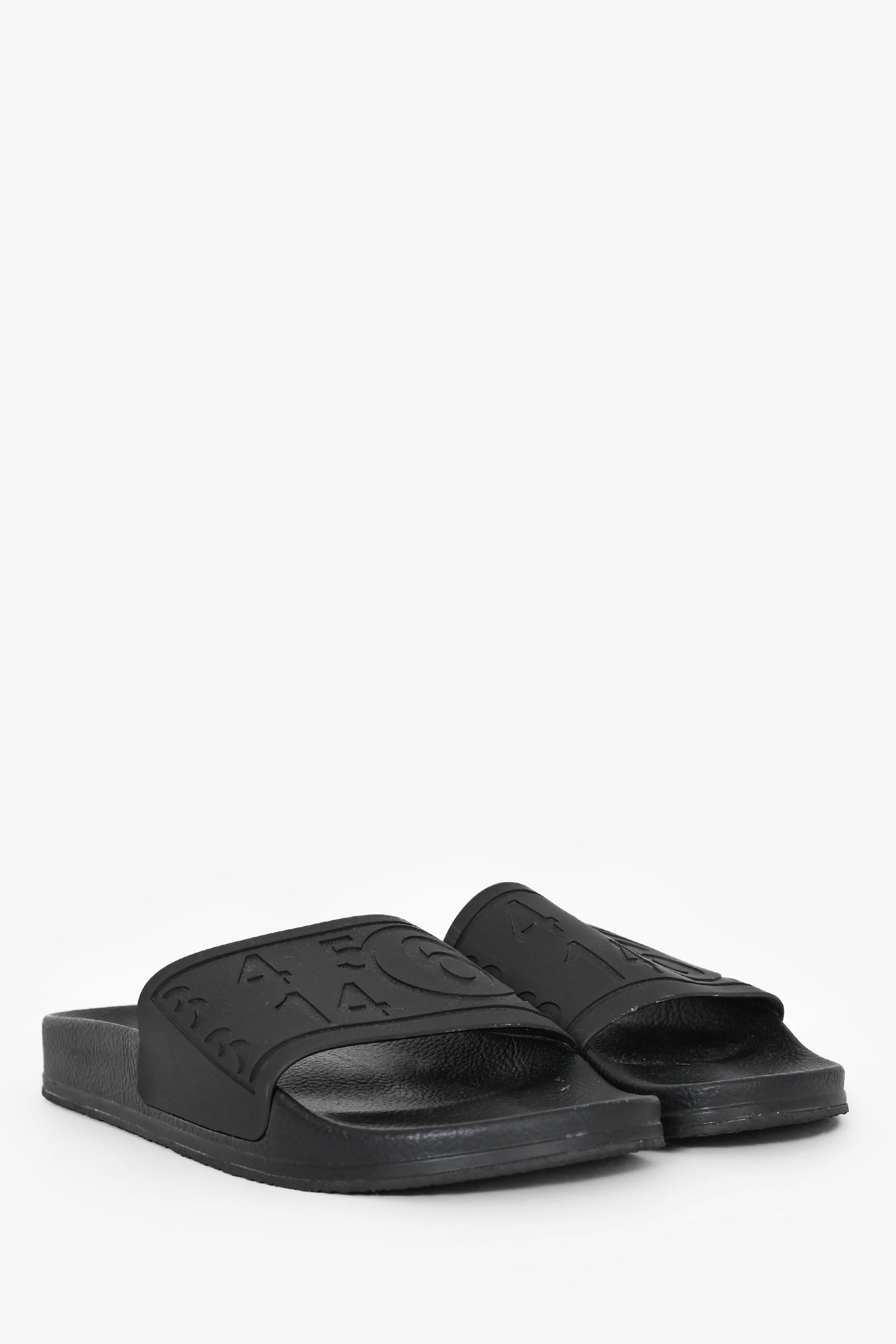 MM6 Maison Margiela Black Rubber Slides Size 41