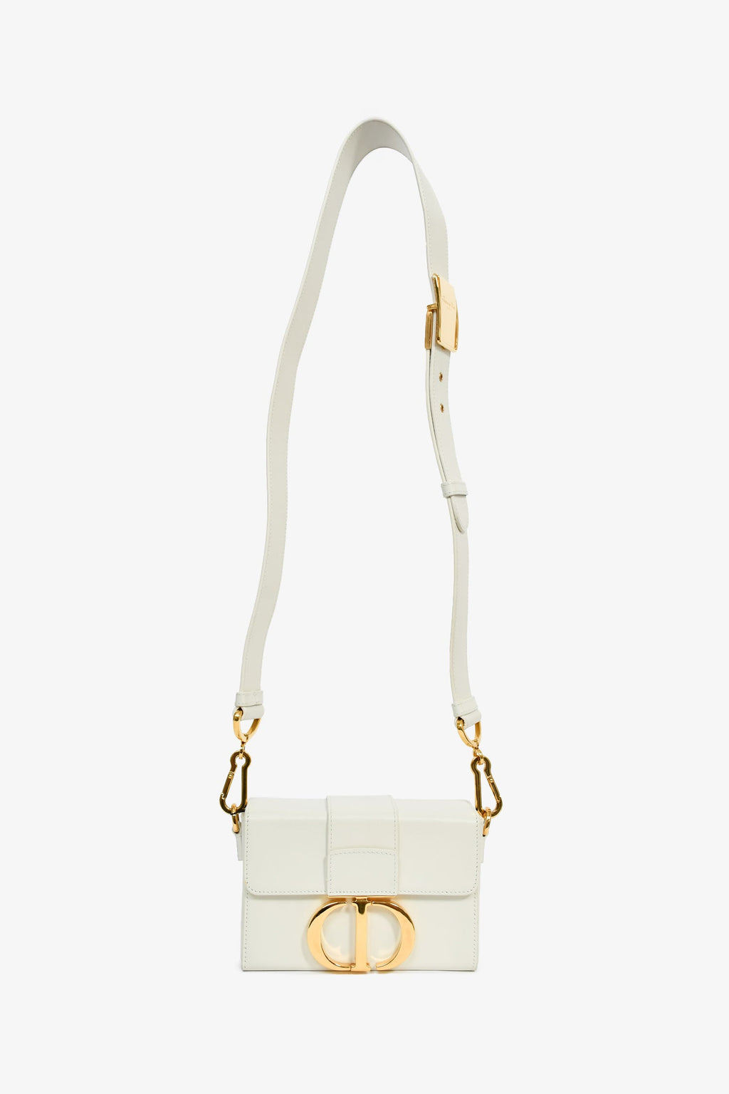 Christian Dior White Leather 'Sac 30 Montaigne Mini' Crossbody