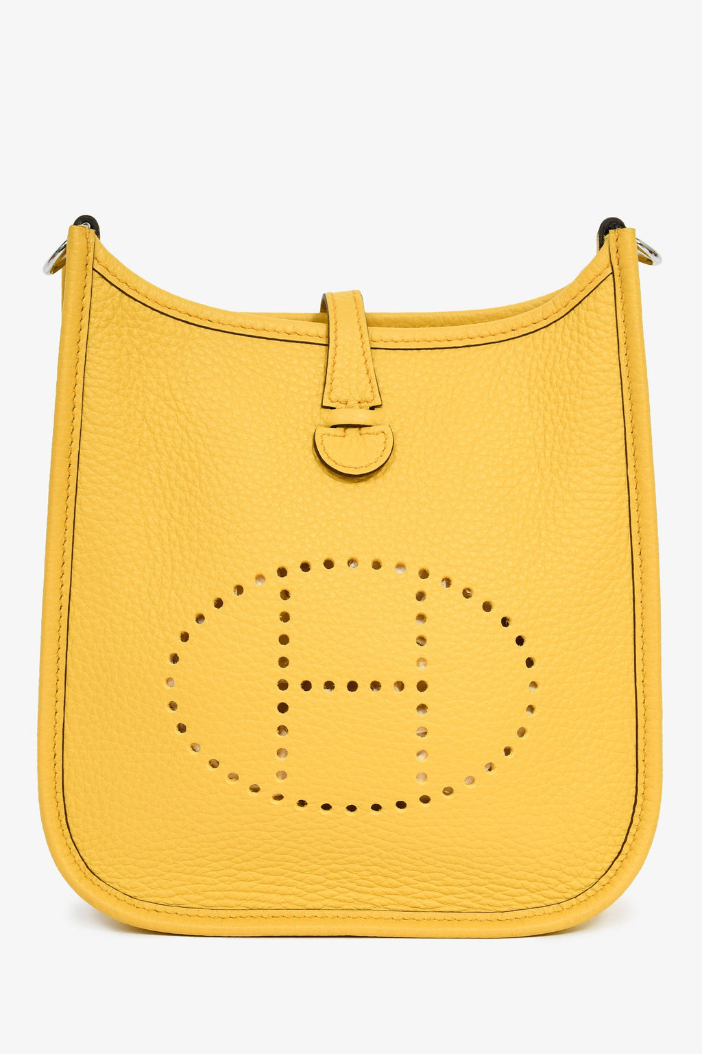 Hermès 2024 Yellow Clemence Leather TPM Evelyne Crossbody