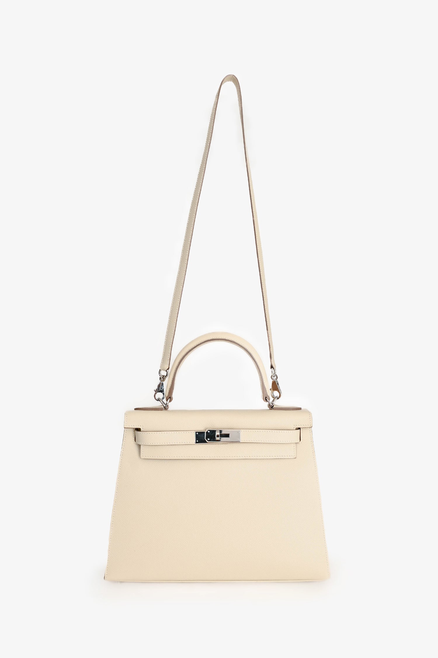 Hermès 2021 Chalk White Epsom Leather Kelly Sellier 28