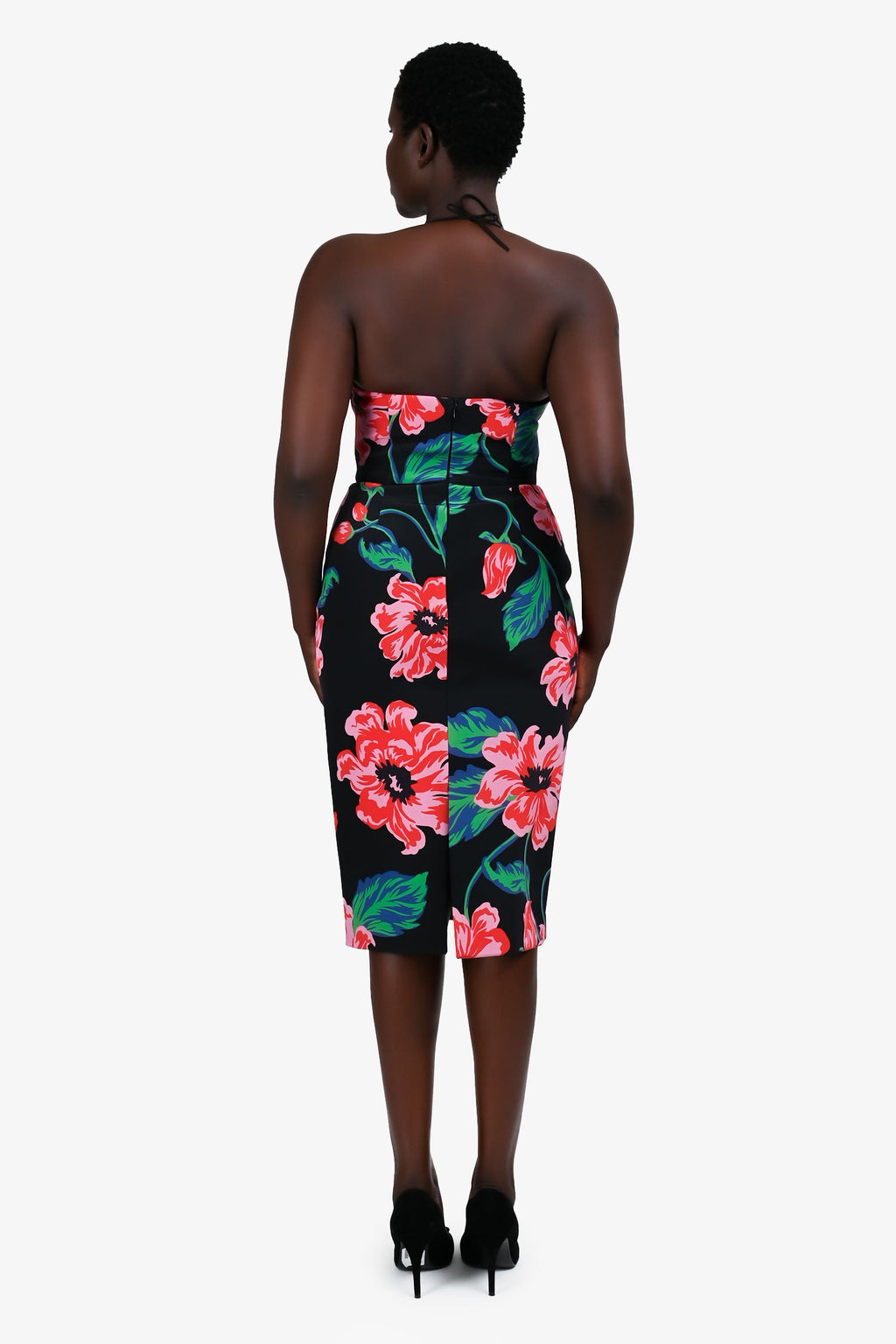 Nicholas Black Floral Cut-Out Sleeveless Dress Size 8