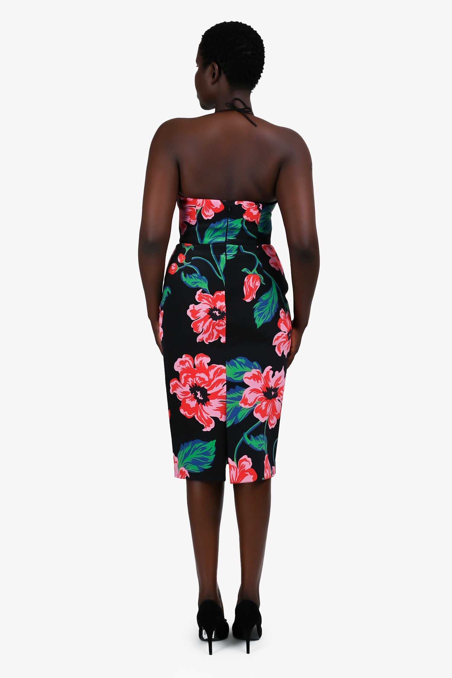 Nicholas Black Floral Cut-Out Sleeveless Dress Size 8