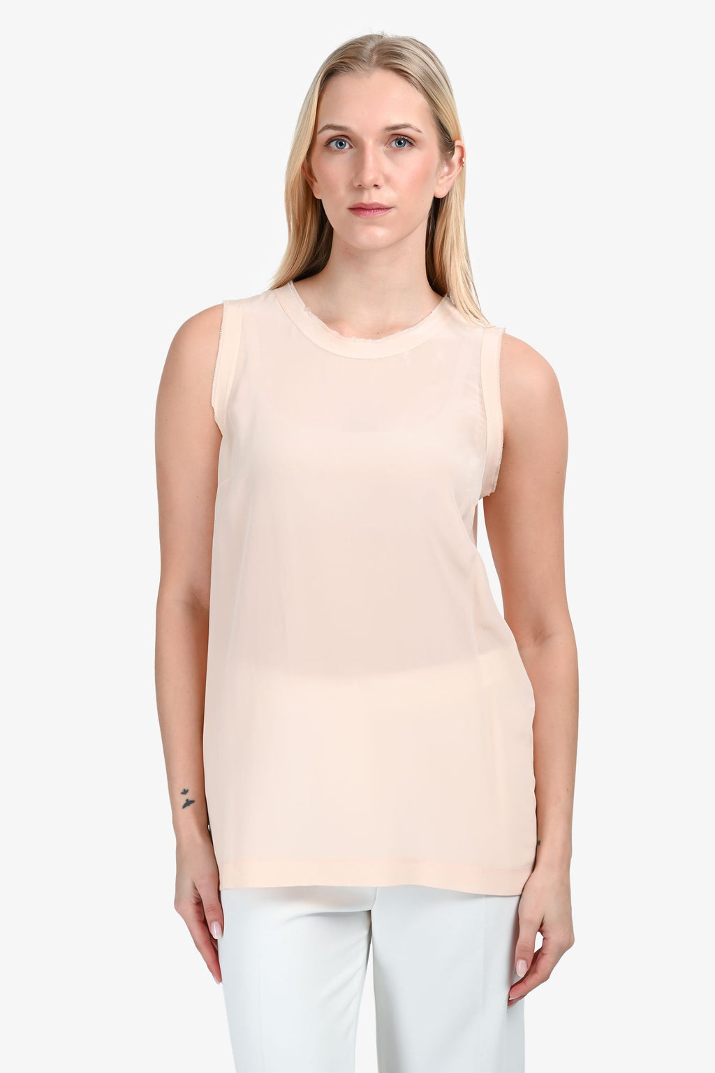 Dolce & Gabbana Pink Silk Sleeveless Top Size 44