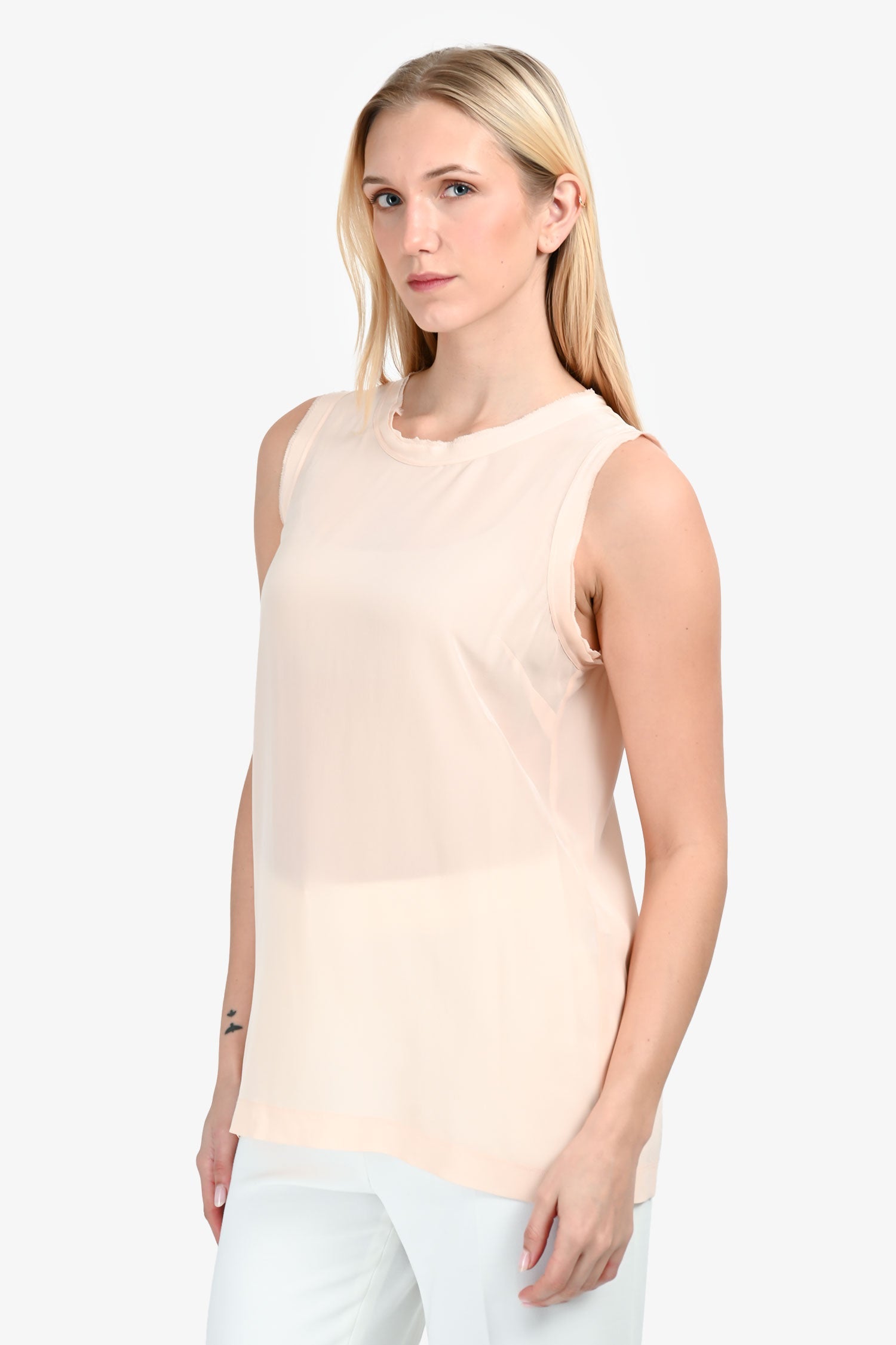 Dolce & Gabbana Pink Silk Sleeveless Top Size 44