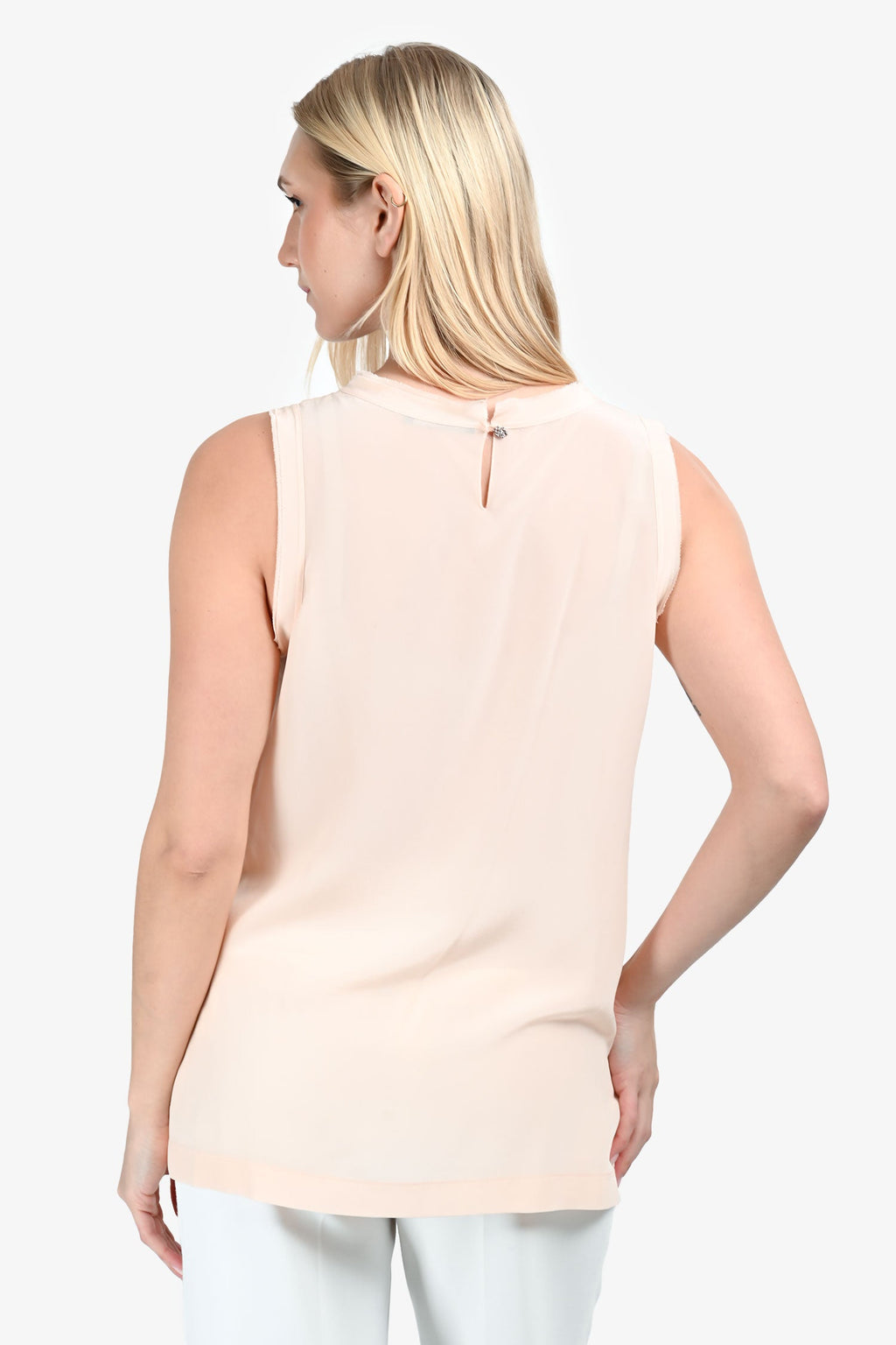 Dolce & Gabbana Pink Silk Sleeveless Top Size 44