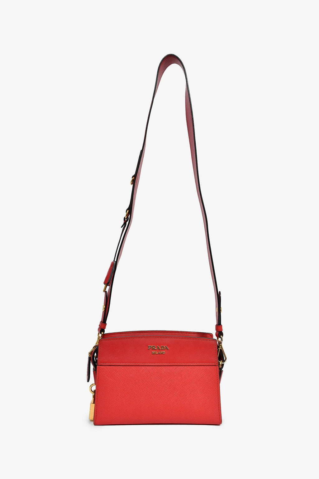 Prada Red Saffiano Leather 'Esplanade' Crossbody