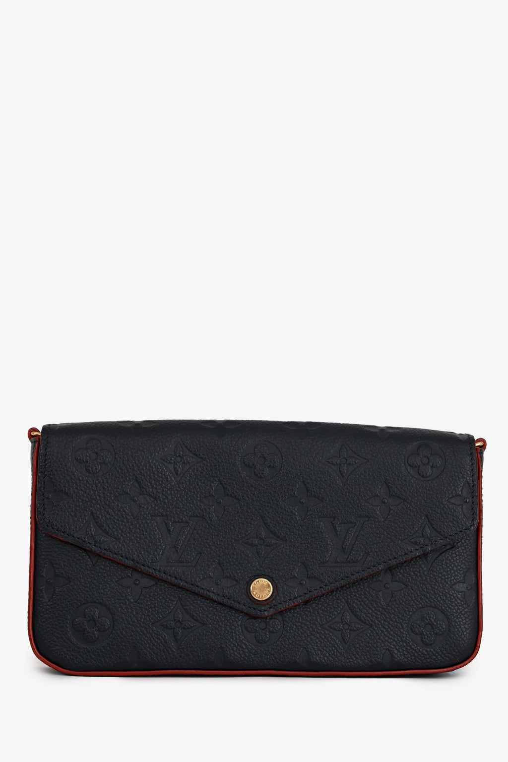 Louis Vuitton 2018 Navy Leather Empriente Monogram Félicie Crossbody with CJ Initials