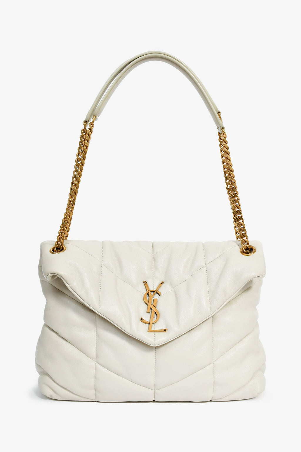 Saint Laurent 2019 White Leather Medium 'Lou Lou' Shoulder Bag