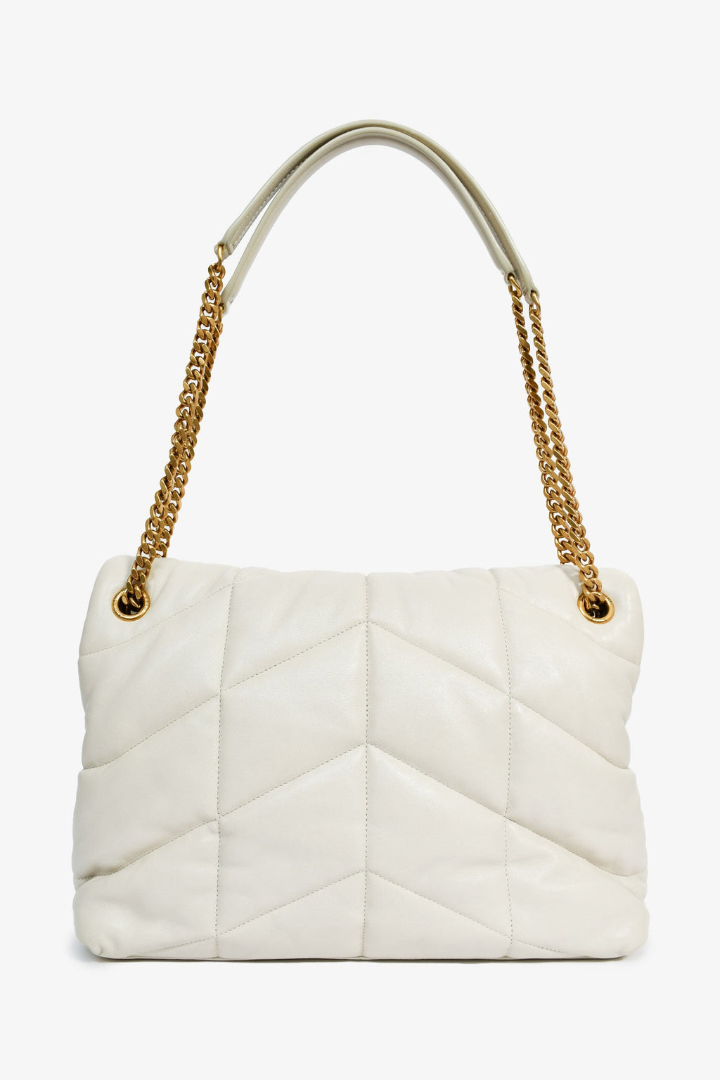 Saint Laurent 2019 White Leather Medium 'Lou Lou' Shoulder Bag