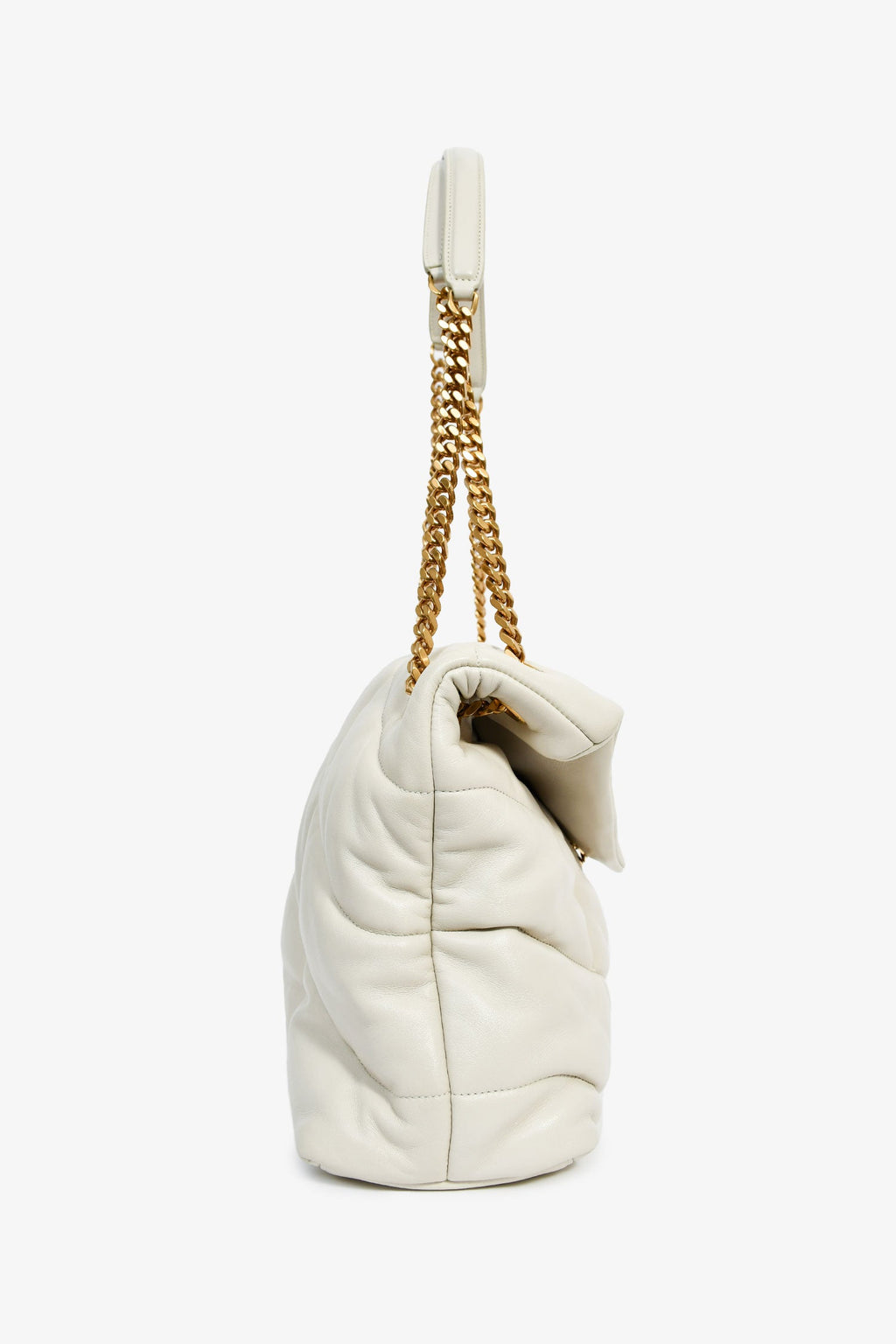 Saint Laurent 2019 White Leather Medium 'Lou Lou' Shoulder Bag