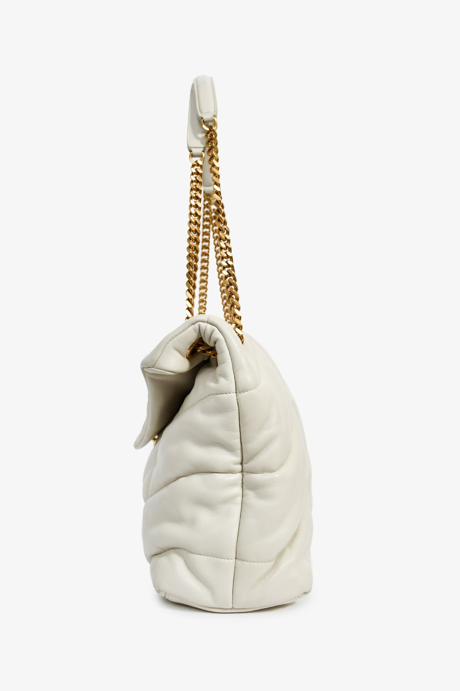 Saint Laurent 2019 White Leather Medium 'Lou Lou' Shoulder Bag
