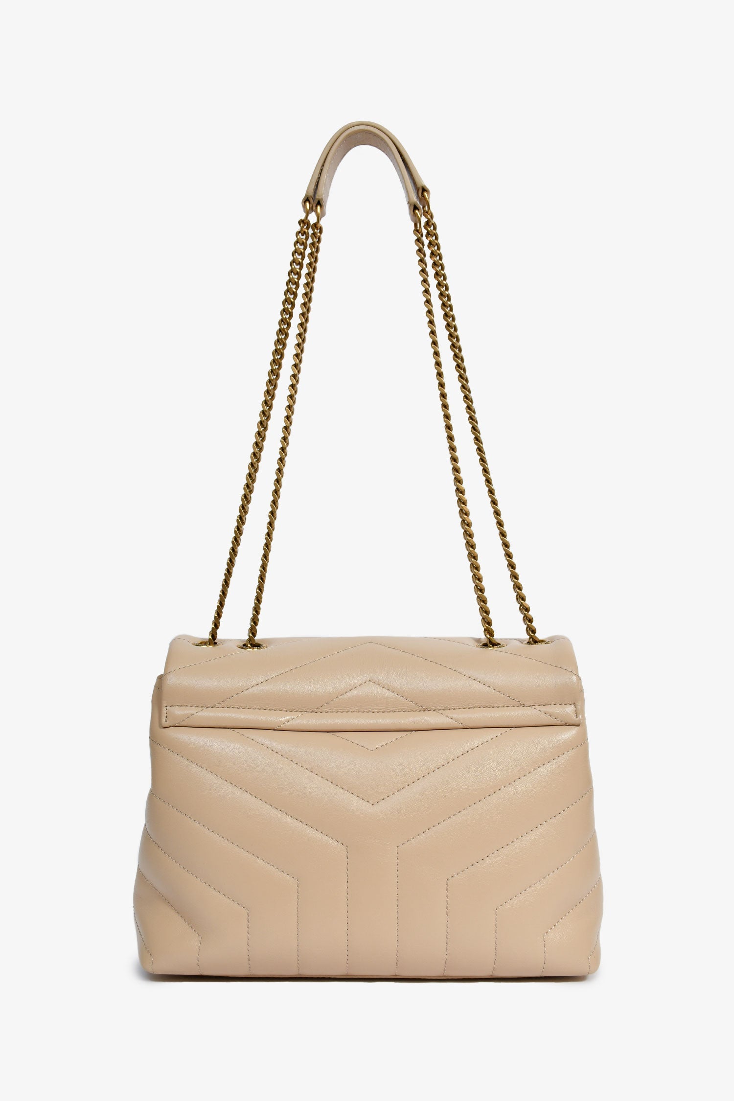 Saint Laurent Beige Leather Small 'Lou Lou' Shoulder Bag