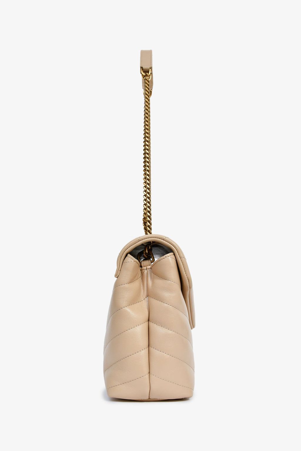 Saint Laurent Beige Leather Small 'Lou Lou' Shoulder Bag