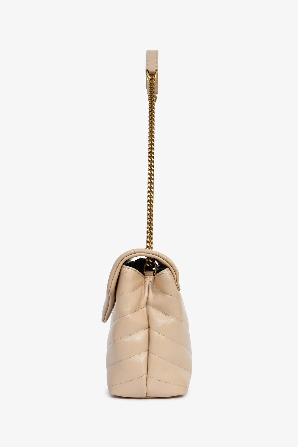Saint Laurent Beige Leather Small 'Lou Lou' Shoulder Bag