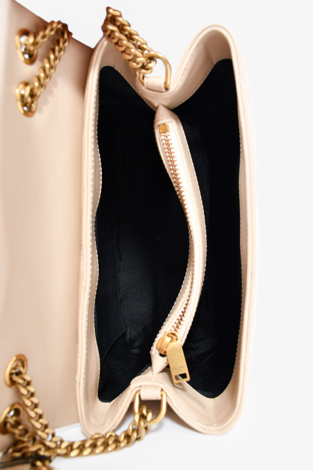 Saint Laurent Beige Leather Small 'Lou Lou' Shoulder Bag