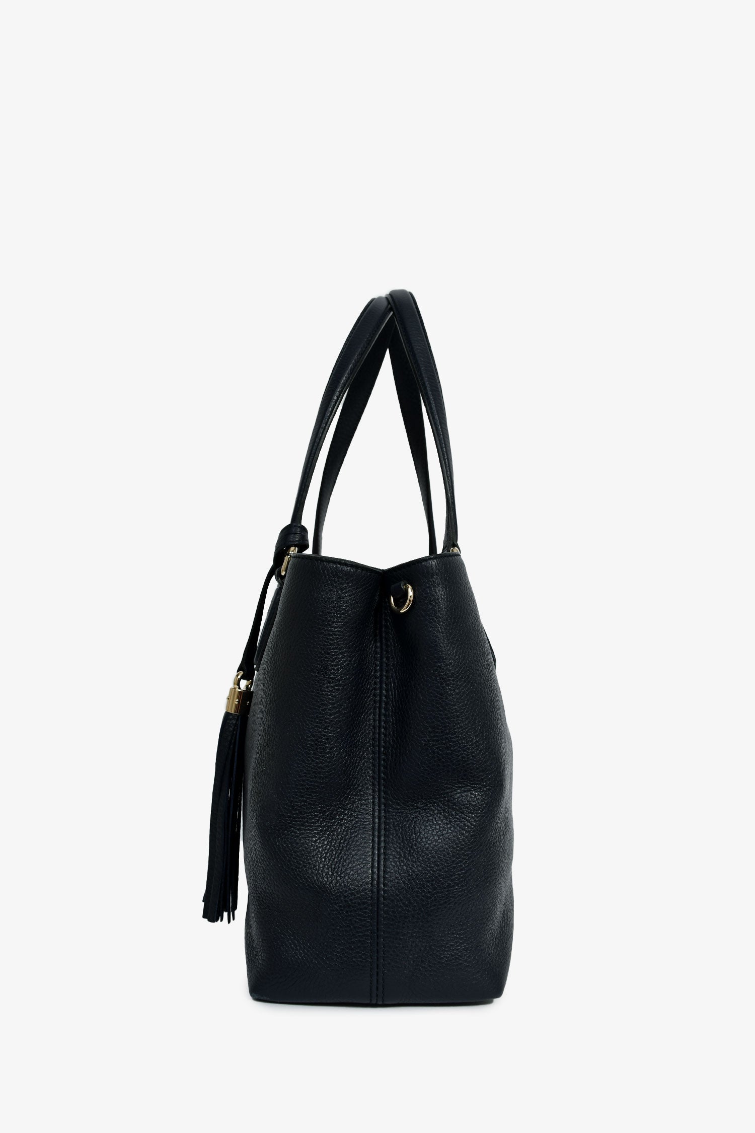 Gucci Navy Leather Interlocking G Soho Tote Bag