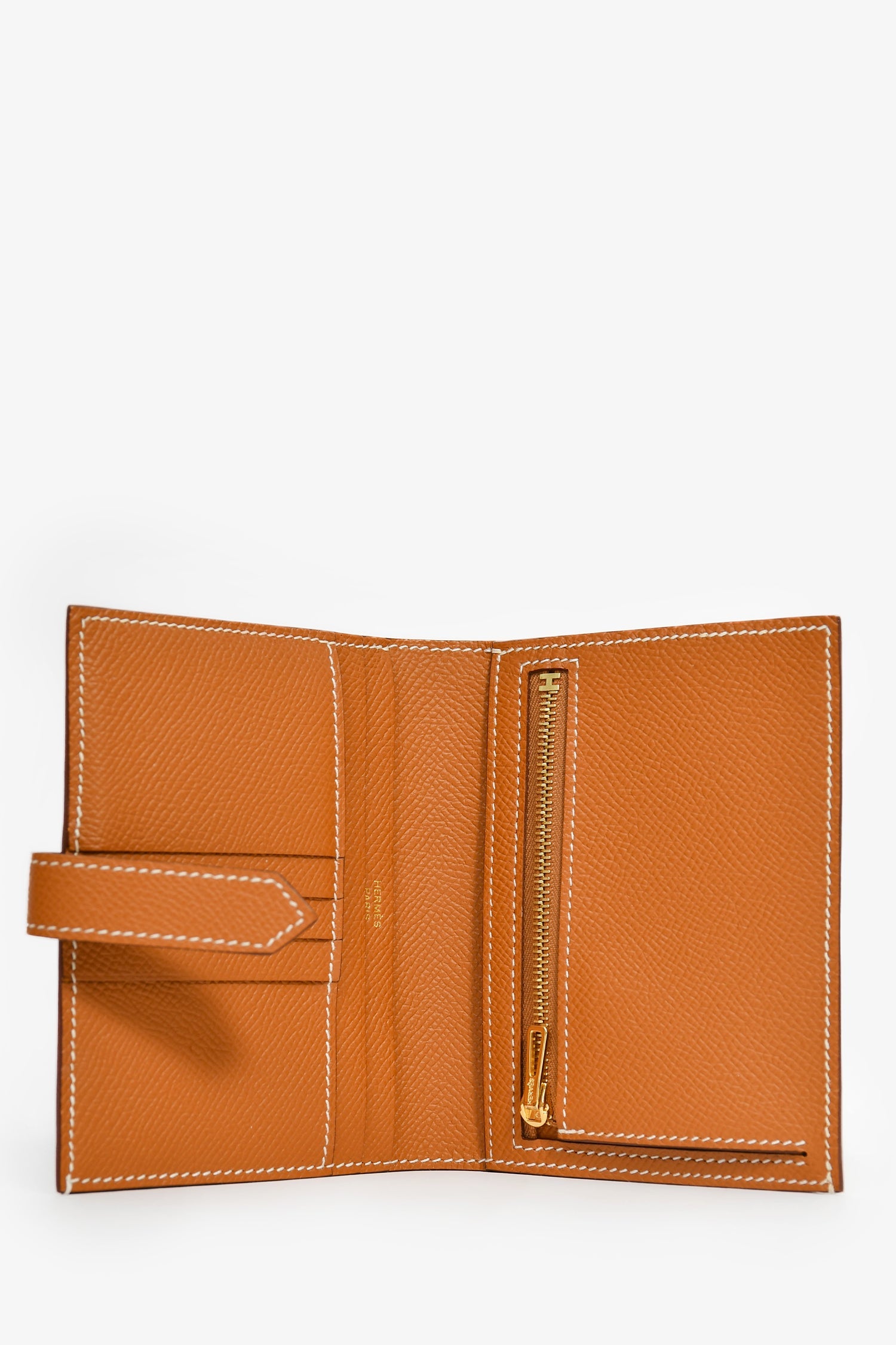 Hermès Brown Epsom Leather 'Bearn' Wallet