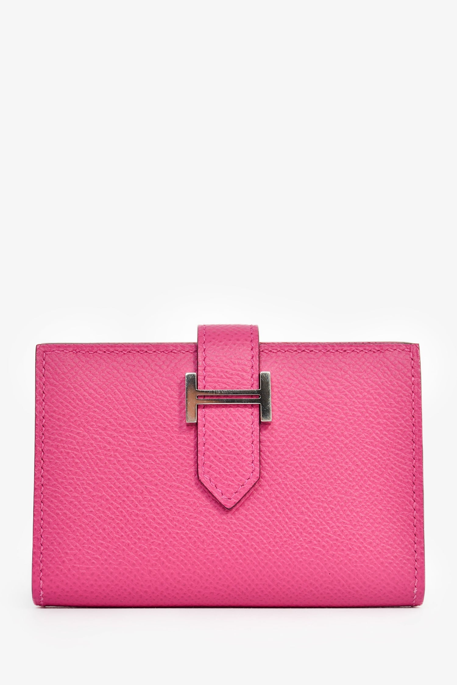 Hermès Magenta Leather Mini 'Bearn' Wallet