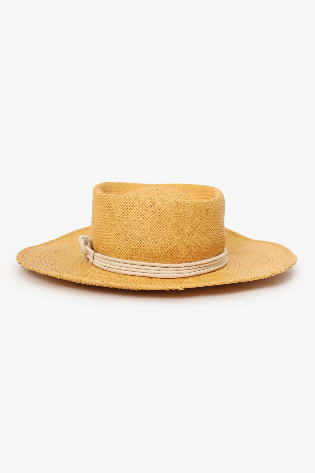 Gladys Tamez Brown Straw Boater Hat Size XS