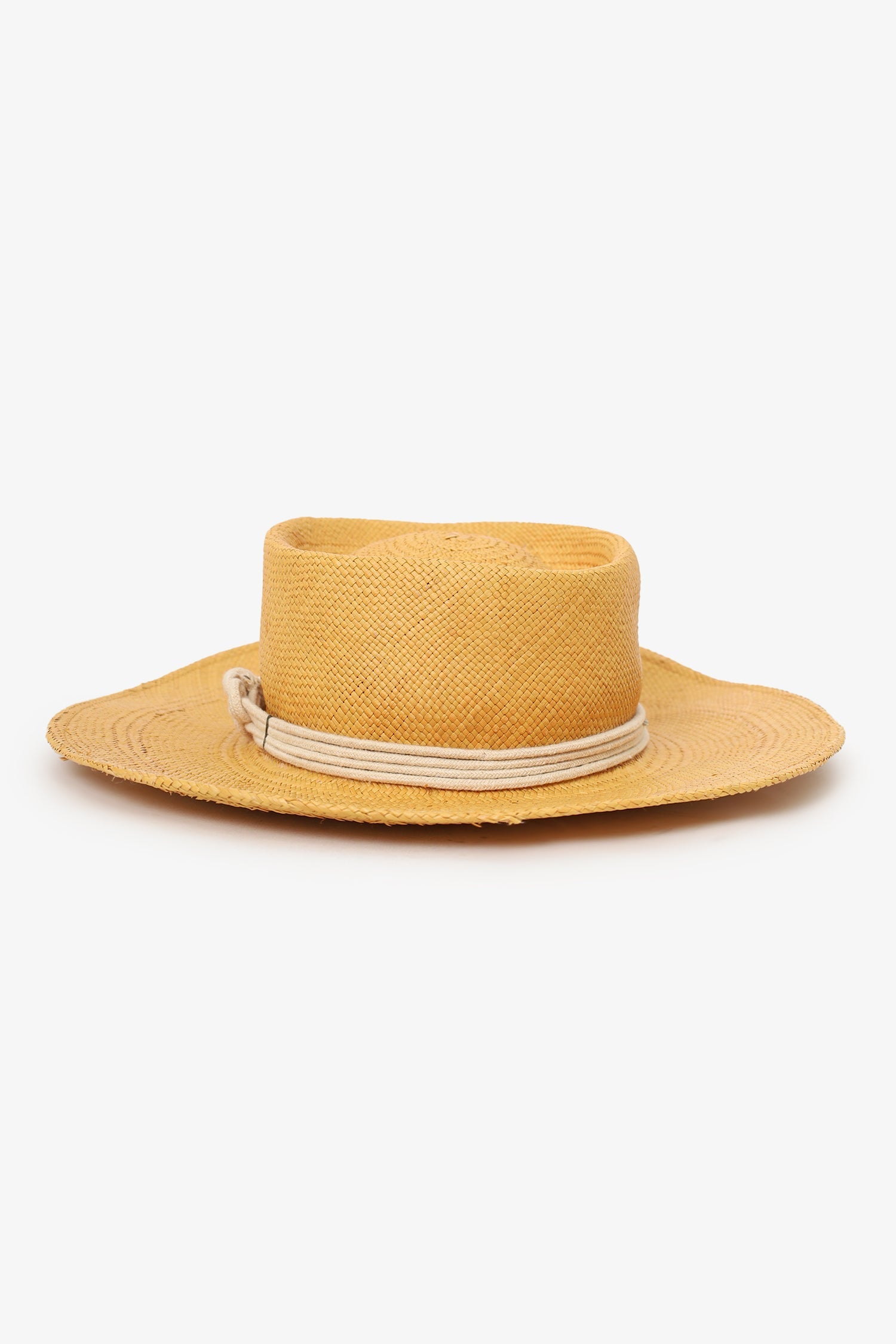 Gladys Tamez Brown Straw Boater Hat Size XS