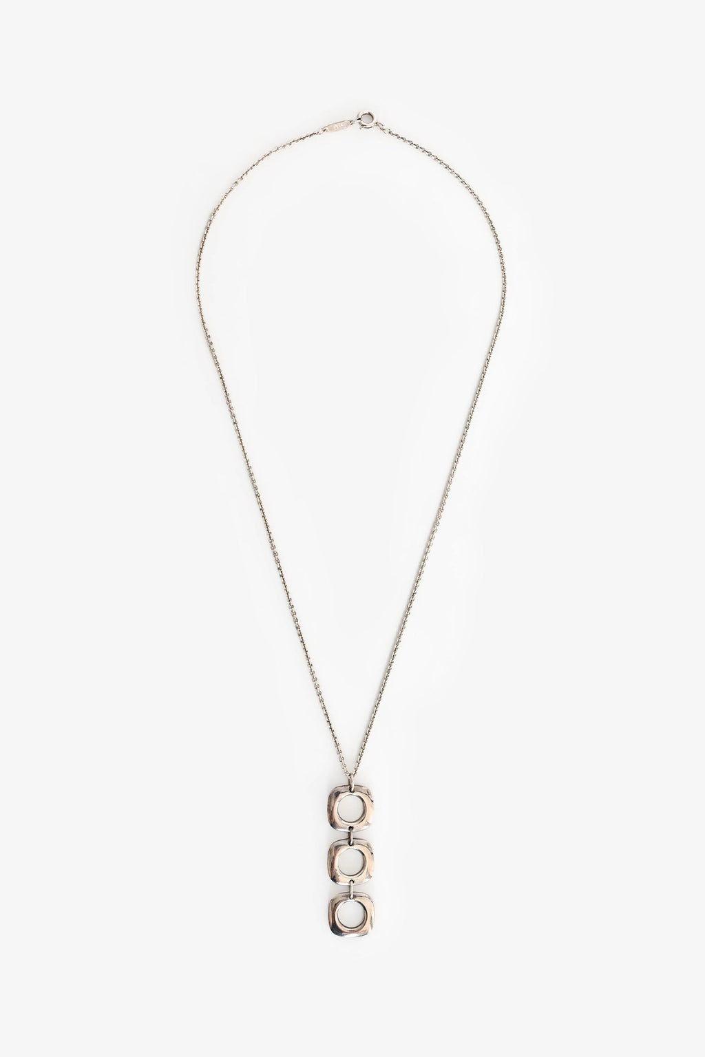 Tiffany & Co. Sterling Silver Triple Cushion Link Pendant Necklace