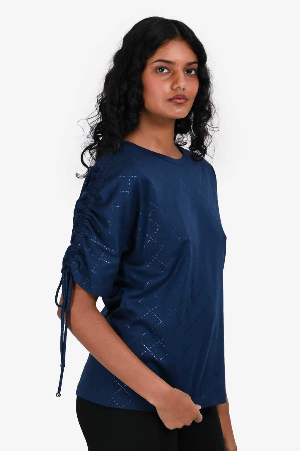 Pre-Loved Chanel™ 2019 Blue Cotton Jersey Coco Beach Top Size 38