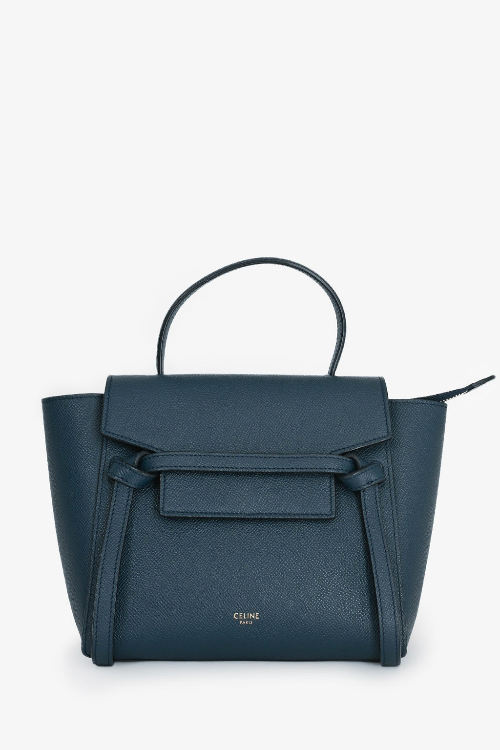 Celine Navy Grained Calfskin Leather Nano Belt Bag