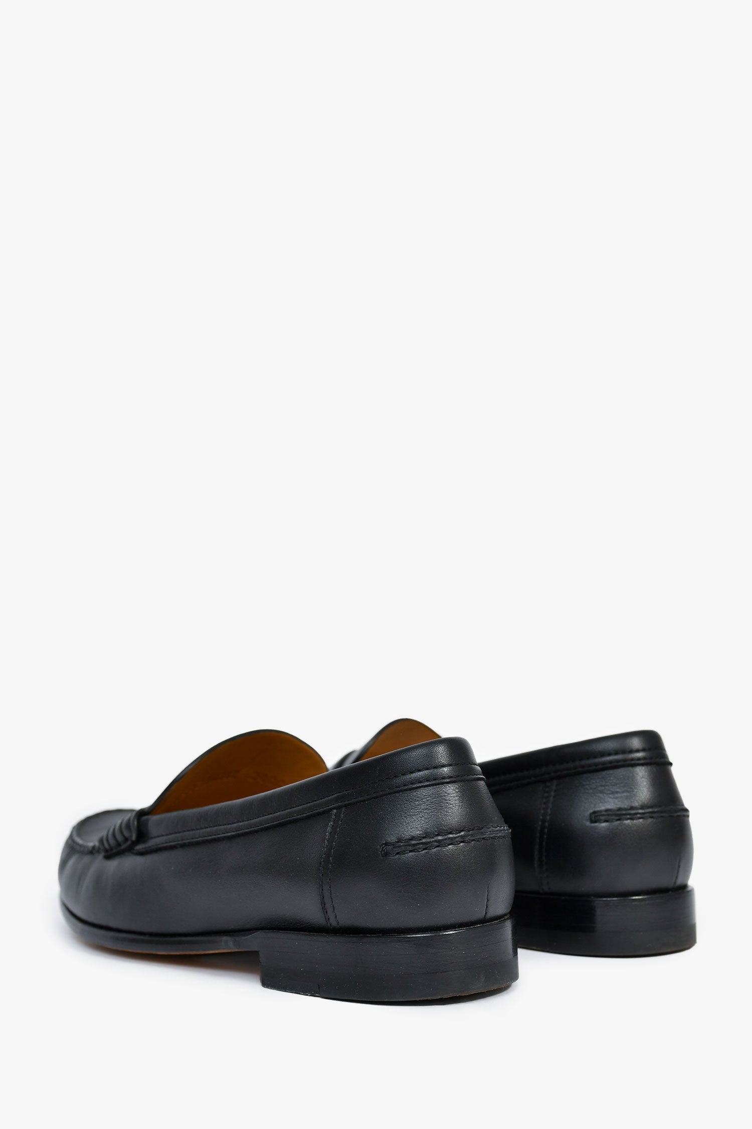 Hermès Black Leather 'Kennedy' Loafers Size 38