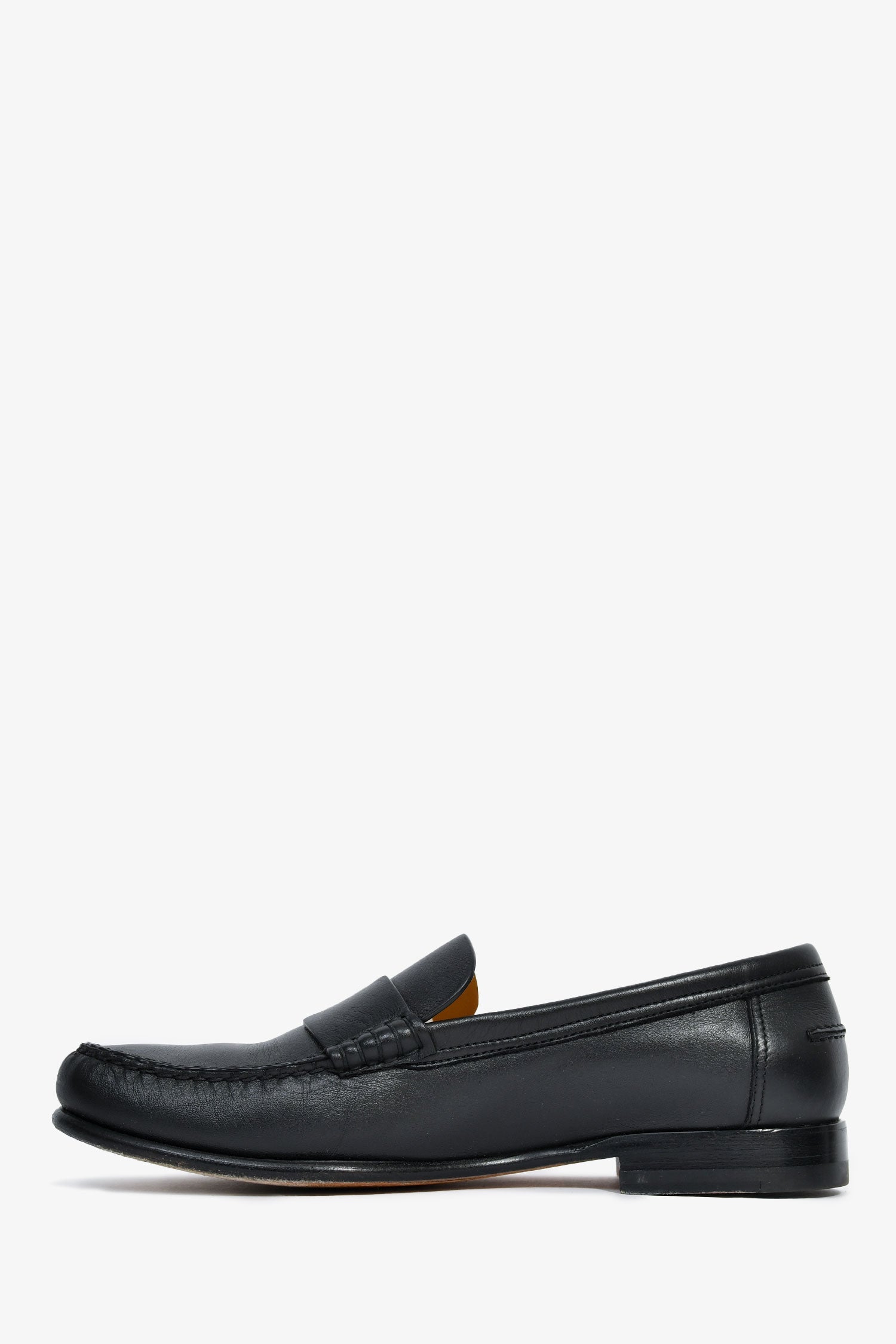 Hermès Black Leather 'Kennedy' Loafers Size 38