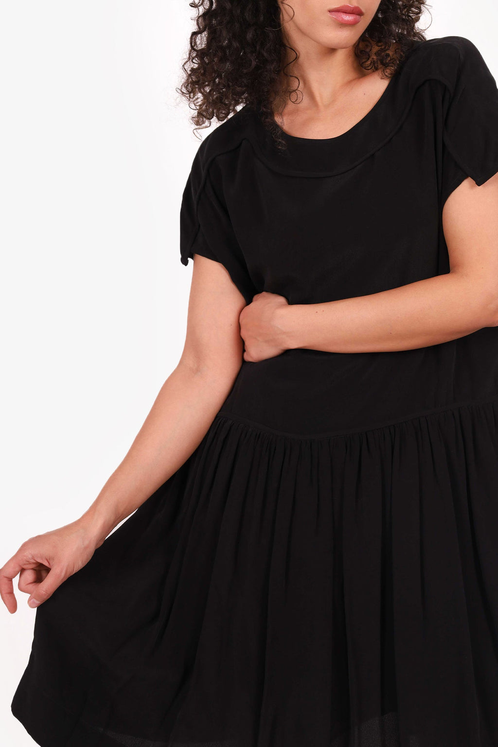 Isabel Marant Etoile Black Silk Short Sleeve Dress Size 38